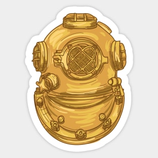 Vintage Diving Helmet Sticker